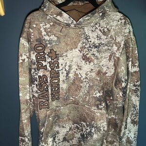 Bass Pro Shops Camo Pullover Hoodie in Brown and Green